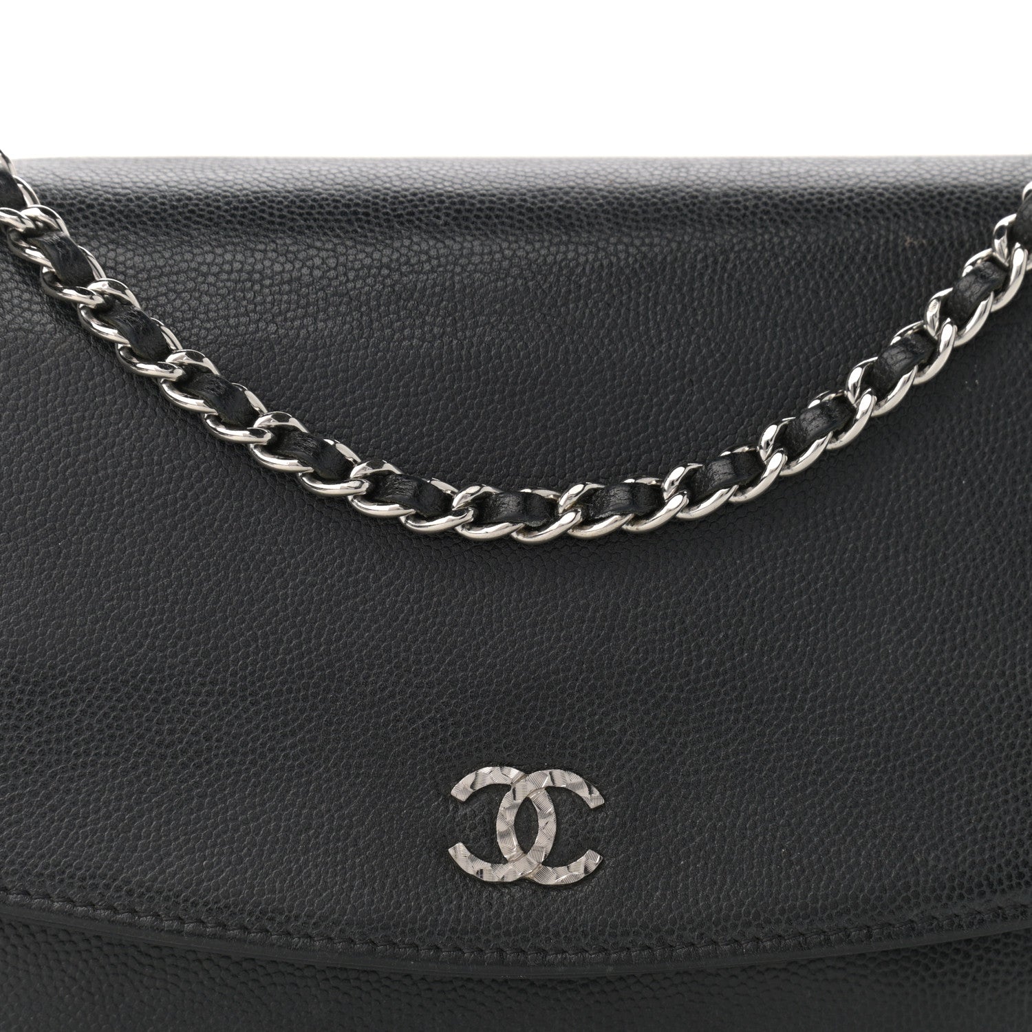 Chanel Caviar Sevruga Wallet On Chain WOC Black 9 of 13