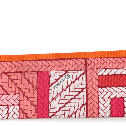 Hermes Silk Tresses H Twilly Rose Vif Orange White 4 of 4