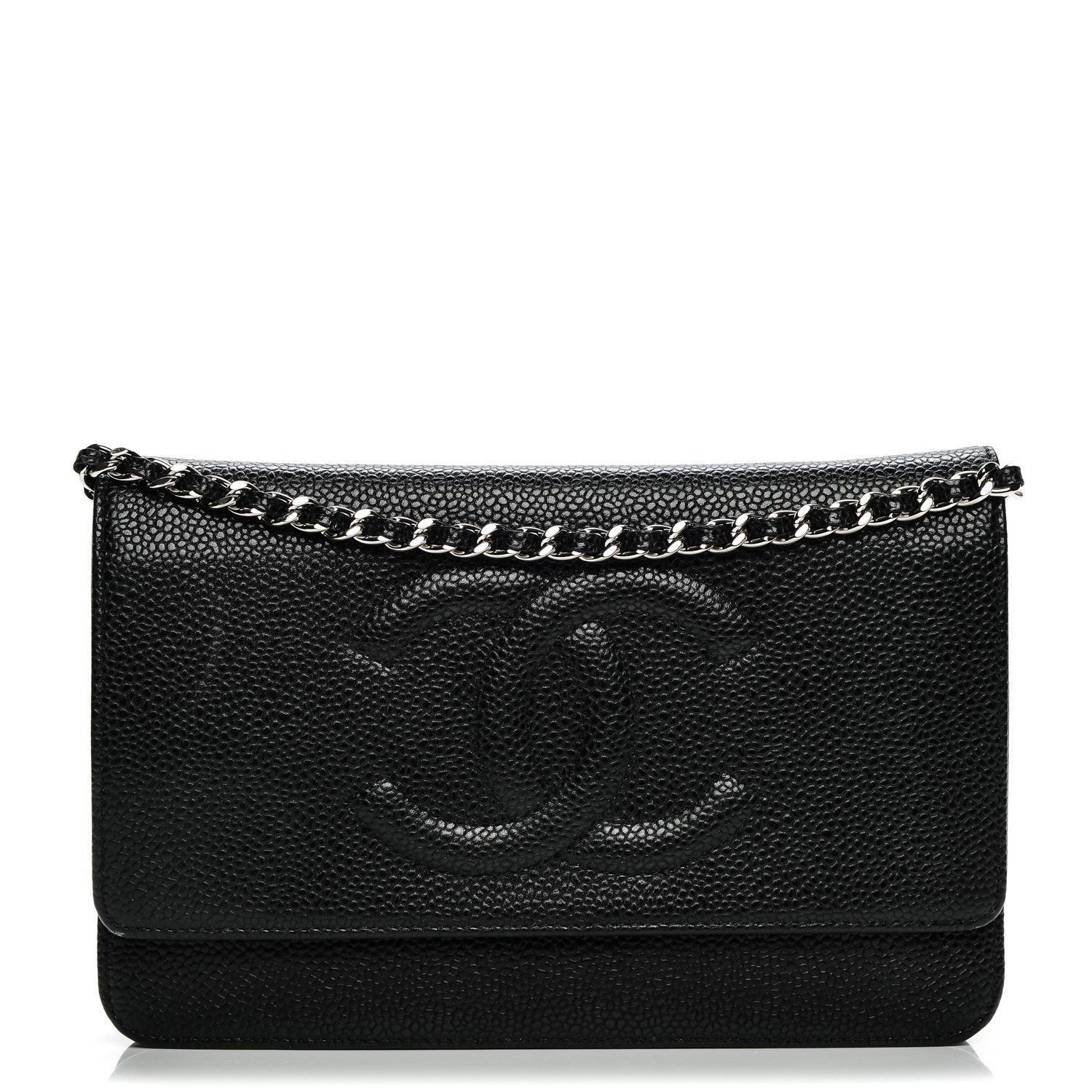 Chanel Caviar Timeless CC Wallet On Chain WOC Black 1 of 8