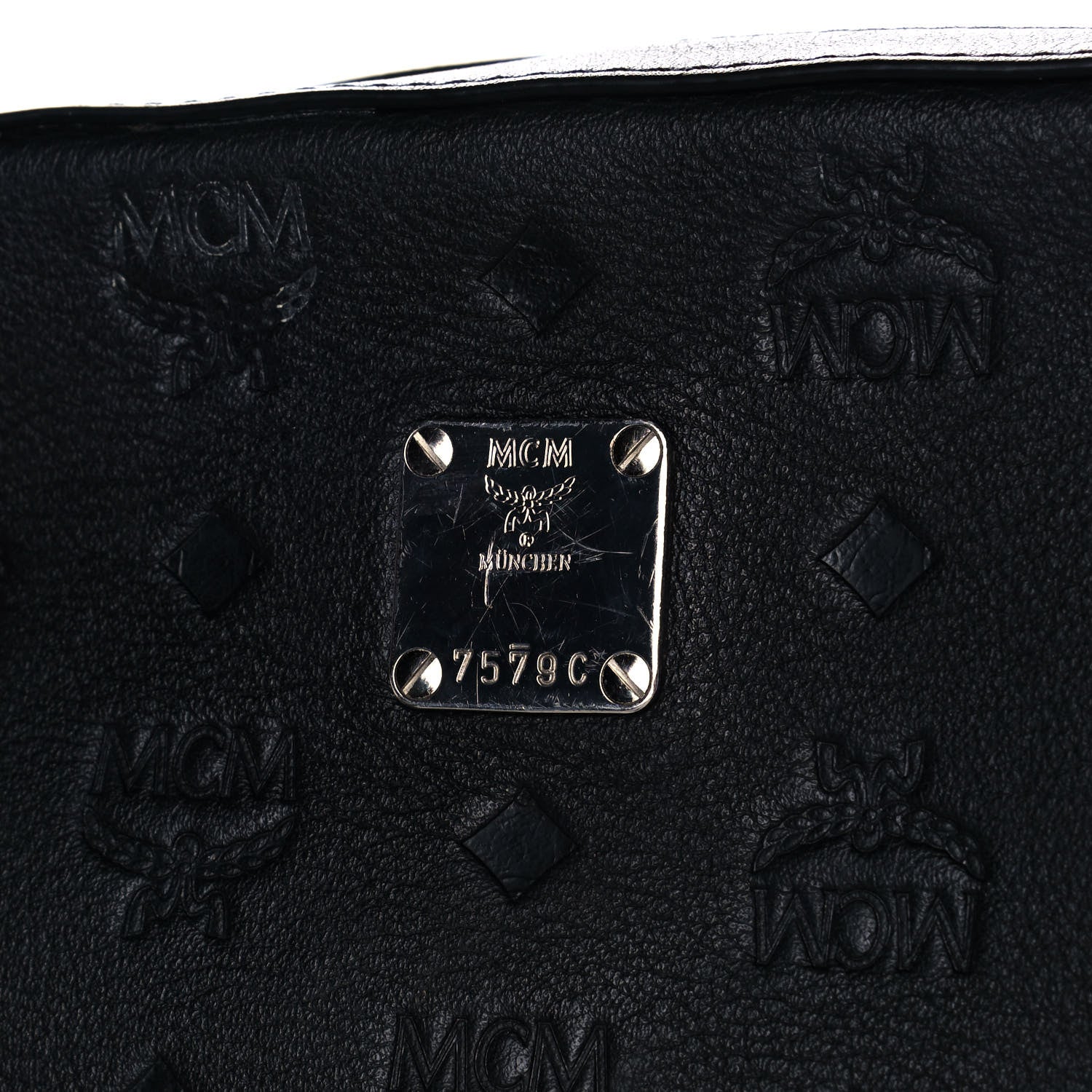 MCM Calfskin Ottomar Monogram Klara Crossbody Bag Black 11 of 11