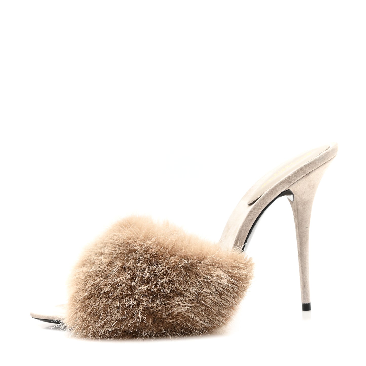 Suede Faux Fur La 16 Mule Sandals 40 Gris Clair