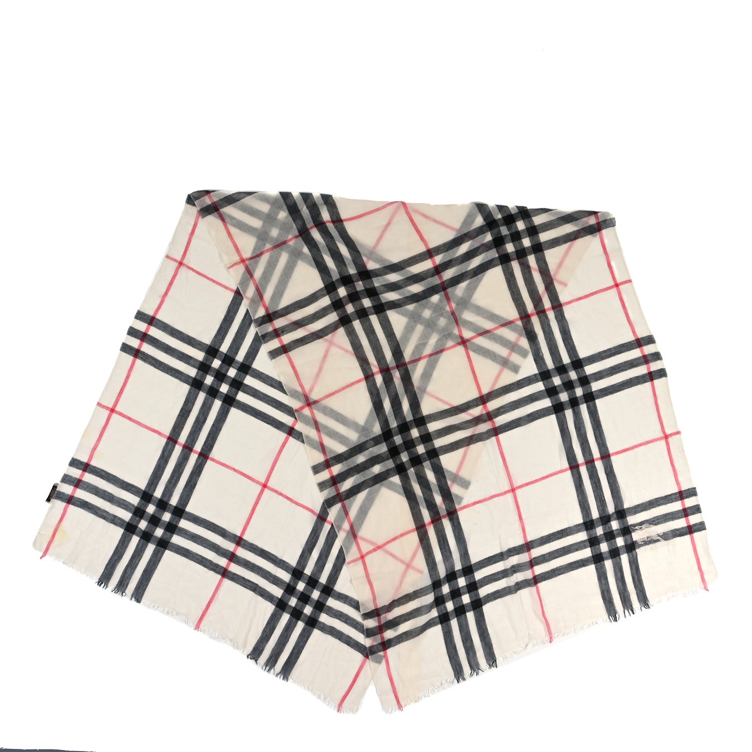 Burberry Wool Silk Gauze Giant Check Scarf Trench 2 of 4