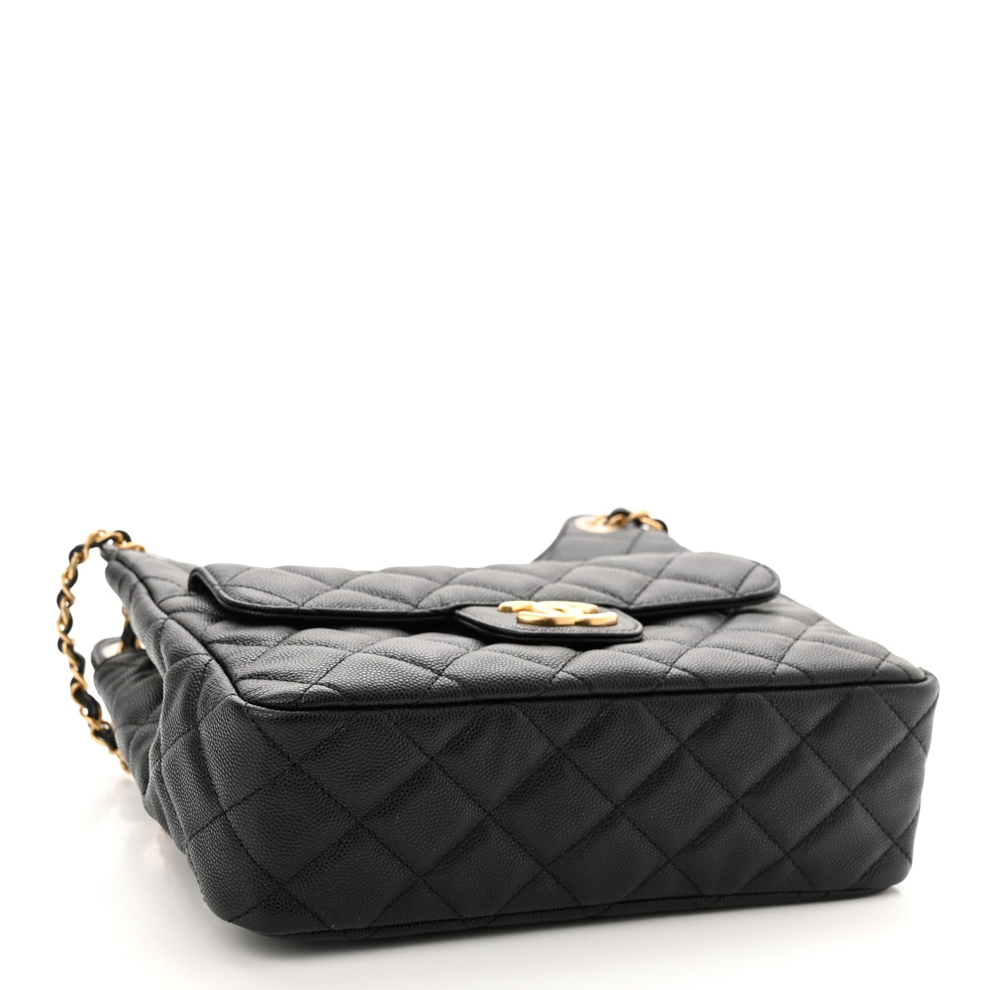 Caviar Quilted Wavy CC Hobo Black