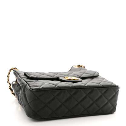 Chanel Caviar Quilted Wavy CC Hobo Black 4 of 11