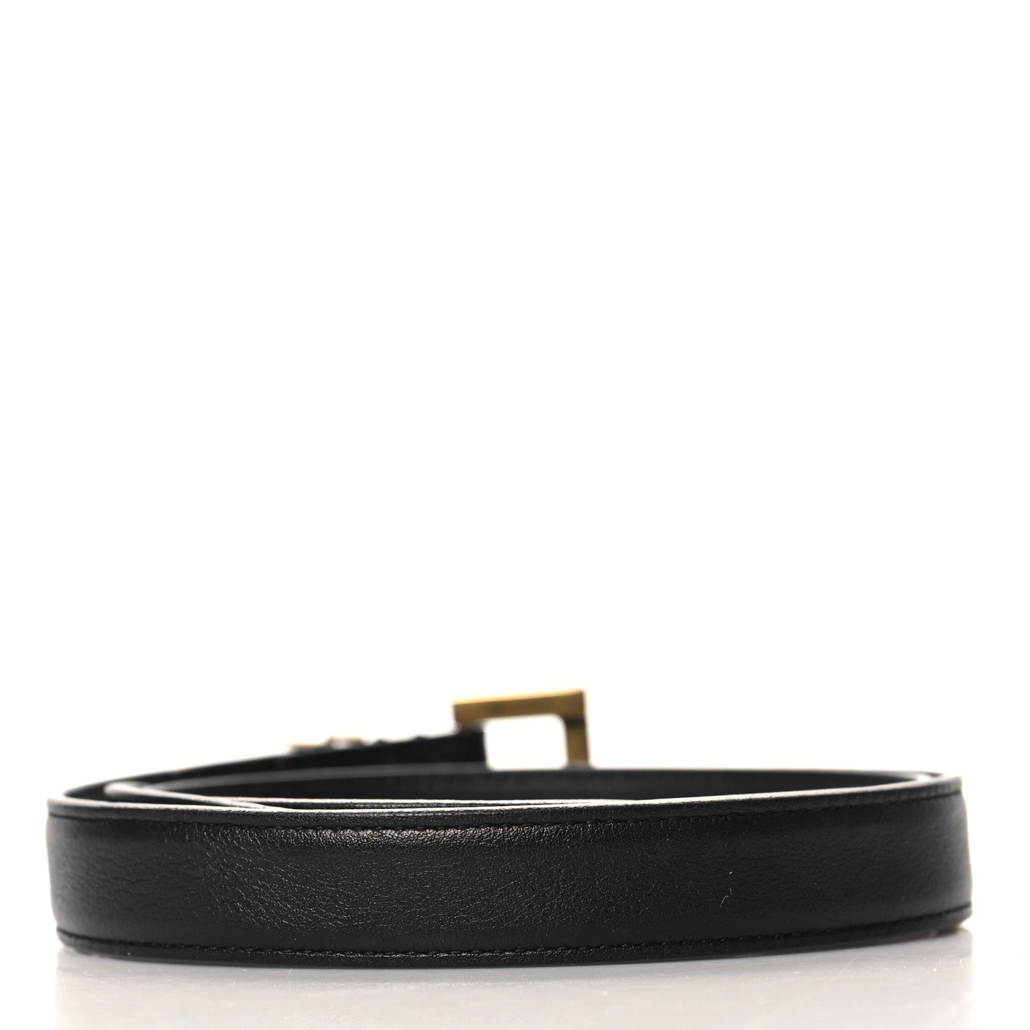 Saint Laurent Smooth Calfskin Monogram Square Buckle Belt 80 32 Black 2 of 6