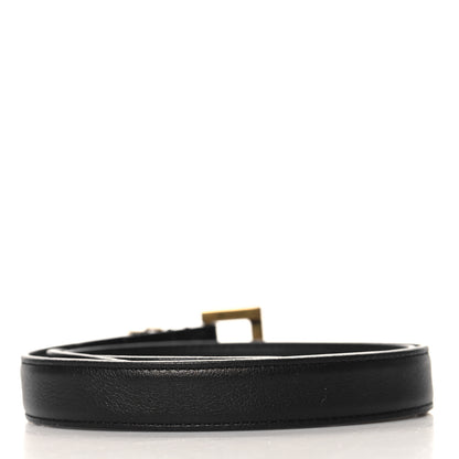 Saint Laurent Smooth Calfskin Monogram Square Buckle Belt 80 32 Black 2 of 6