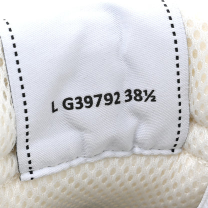 Chanel Fabric Laminated Calfskin Stretch CC Womens Sneakers 38.5 White Silver 8 of 9