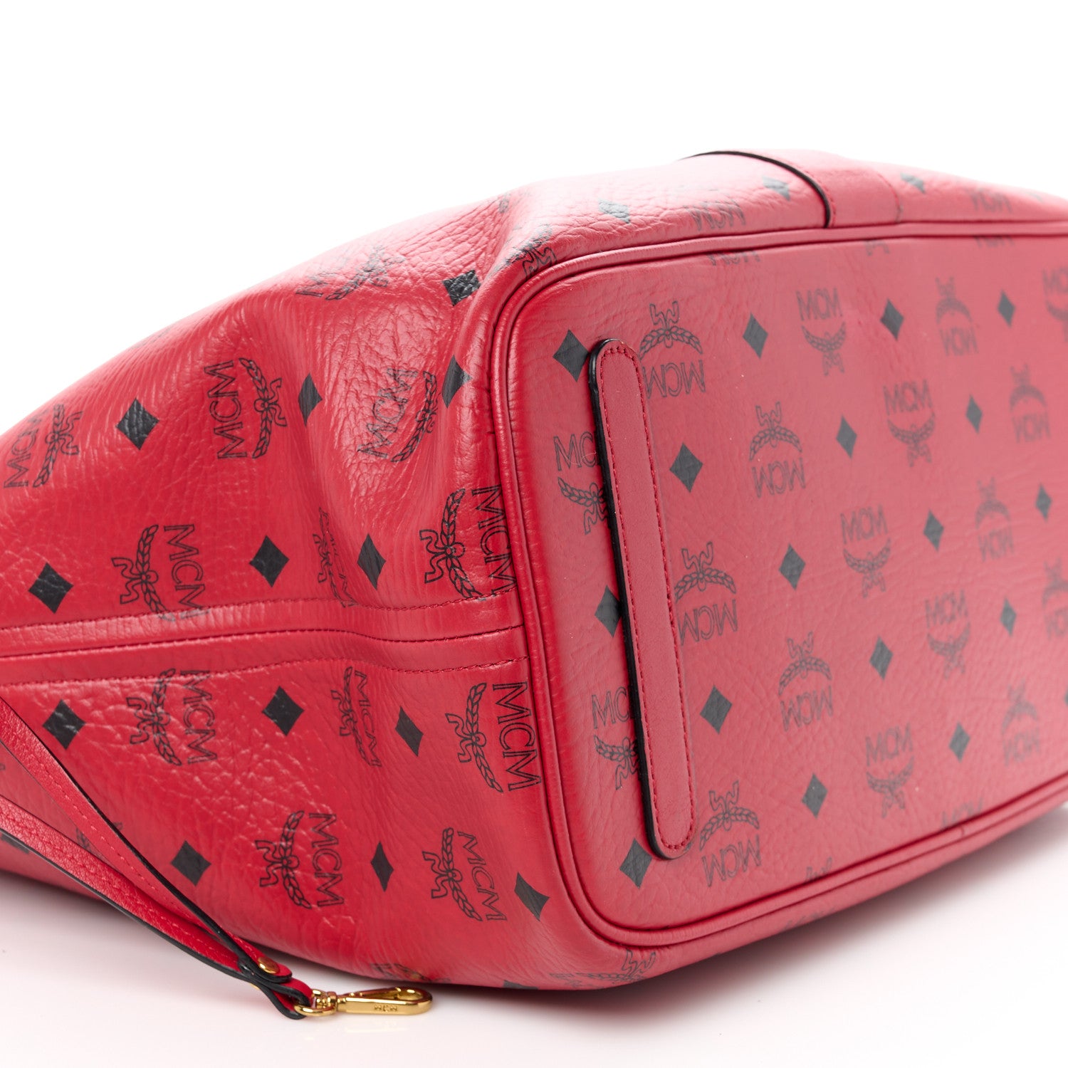 MCM Visetos Medium Liz Reversible Shopper Tote Ruby Red 16 of 20