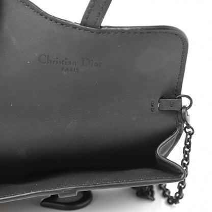 Christian Dior Ultra Matte Calfskin Nano Saddle Chain Pouch Black 4 of 7