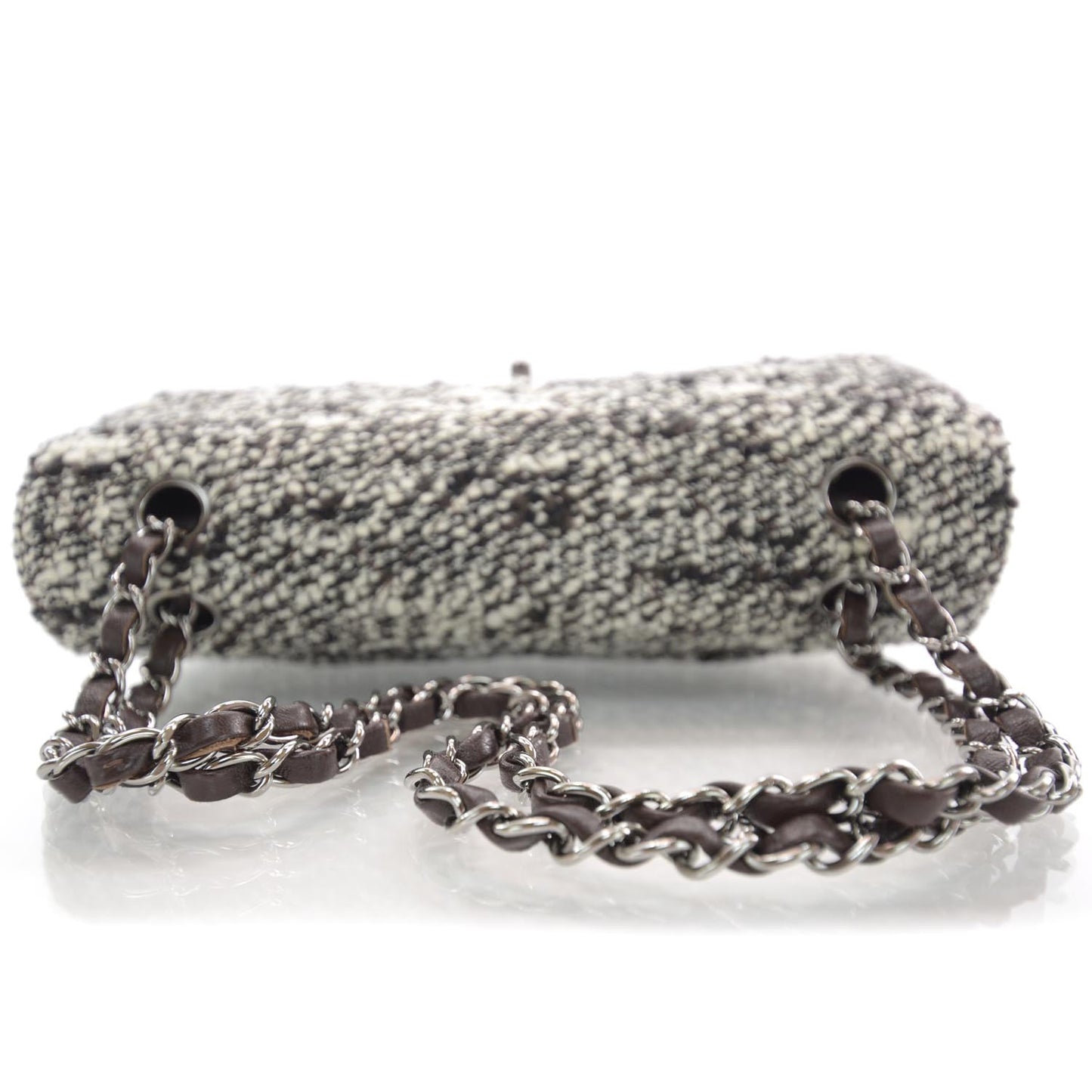 Tweed Medium Double Flap Brown