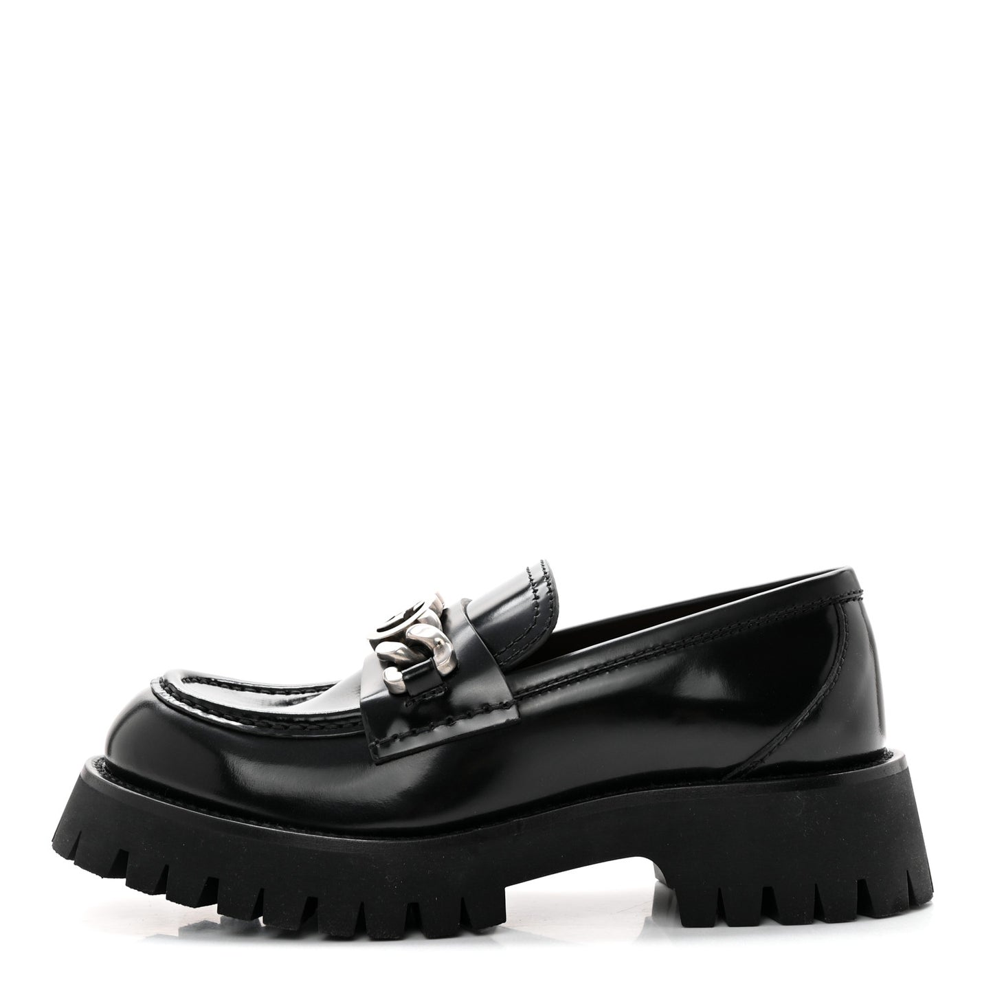 Cordovan Lux Womens Jeanne Platform Lug Sole 30/45mm Loafers 36 Black