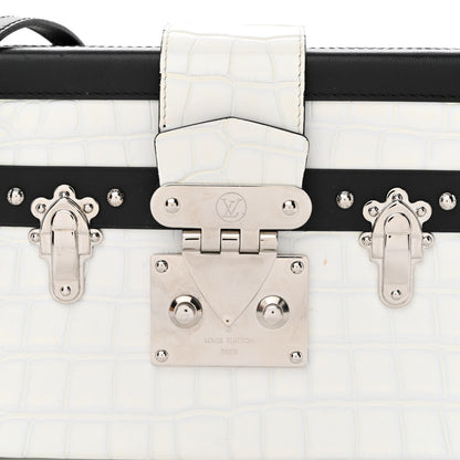 Louis Vuitton Alligator Petite Malle White Black 8 of 11