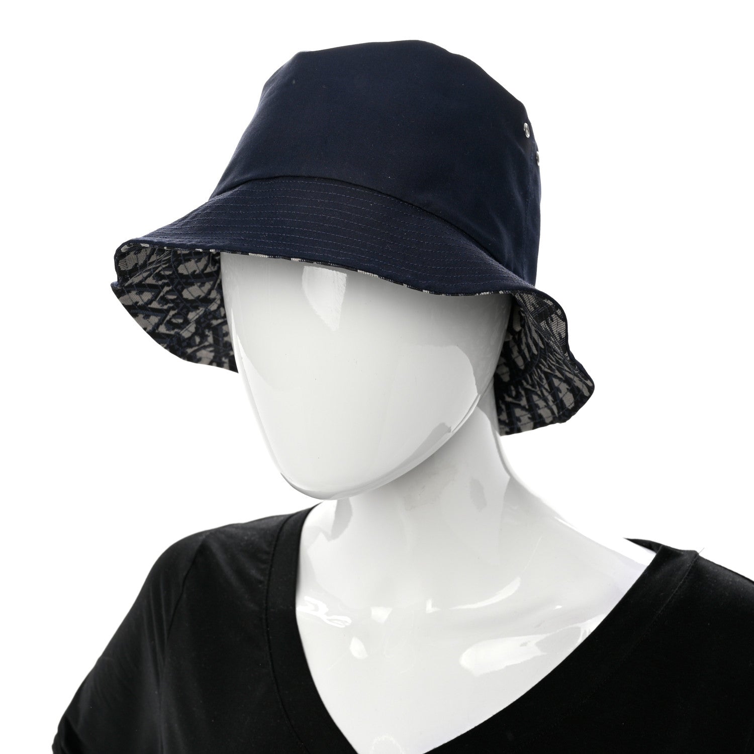 Christian Dior Oblique Reversible Teddy-D Brim Bucket Hat 58 Blue 2 of 15