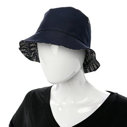 Christian Dior Oblique Reversible Teddy-D Brim Bucket Hat 58 Blue 2 of 15
