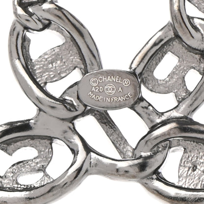 Chanel Ruthenium Crystal Paris Chain CC Chain Logo Brooch 4 of 5