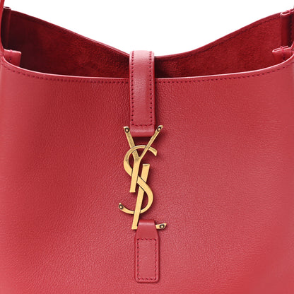 Saint Laurent Smooth Calfskin Small Le 5 A 7 Soft Hobo Red Danger 8 of 10