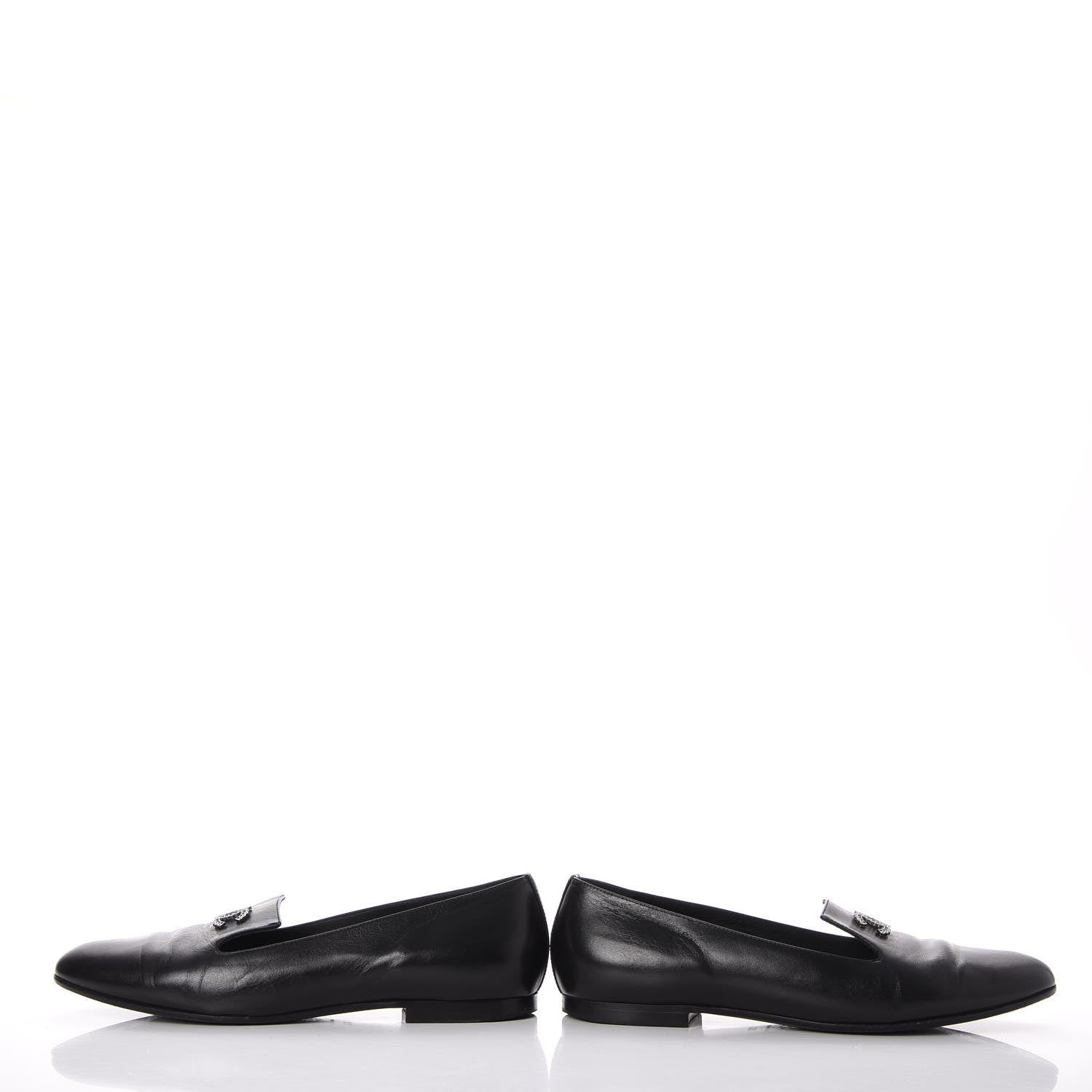 Chanel Lambskin CC Loafers 36.5 Black 5 of 13