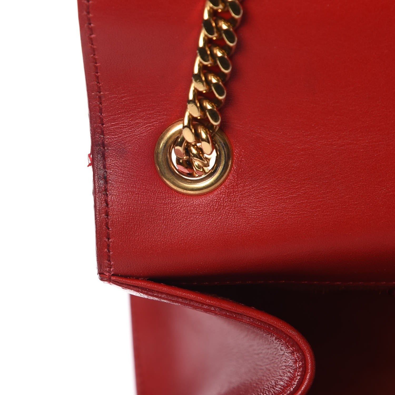 Saint Laurent Smooth Calfskin Medium Classic Monogram Kate Tassel Satchel Lipstick Red 22 of 25