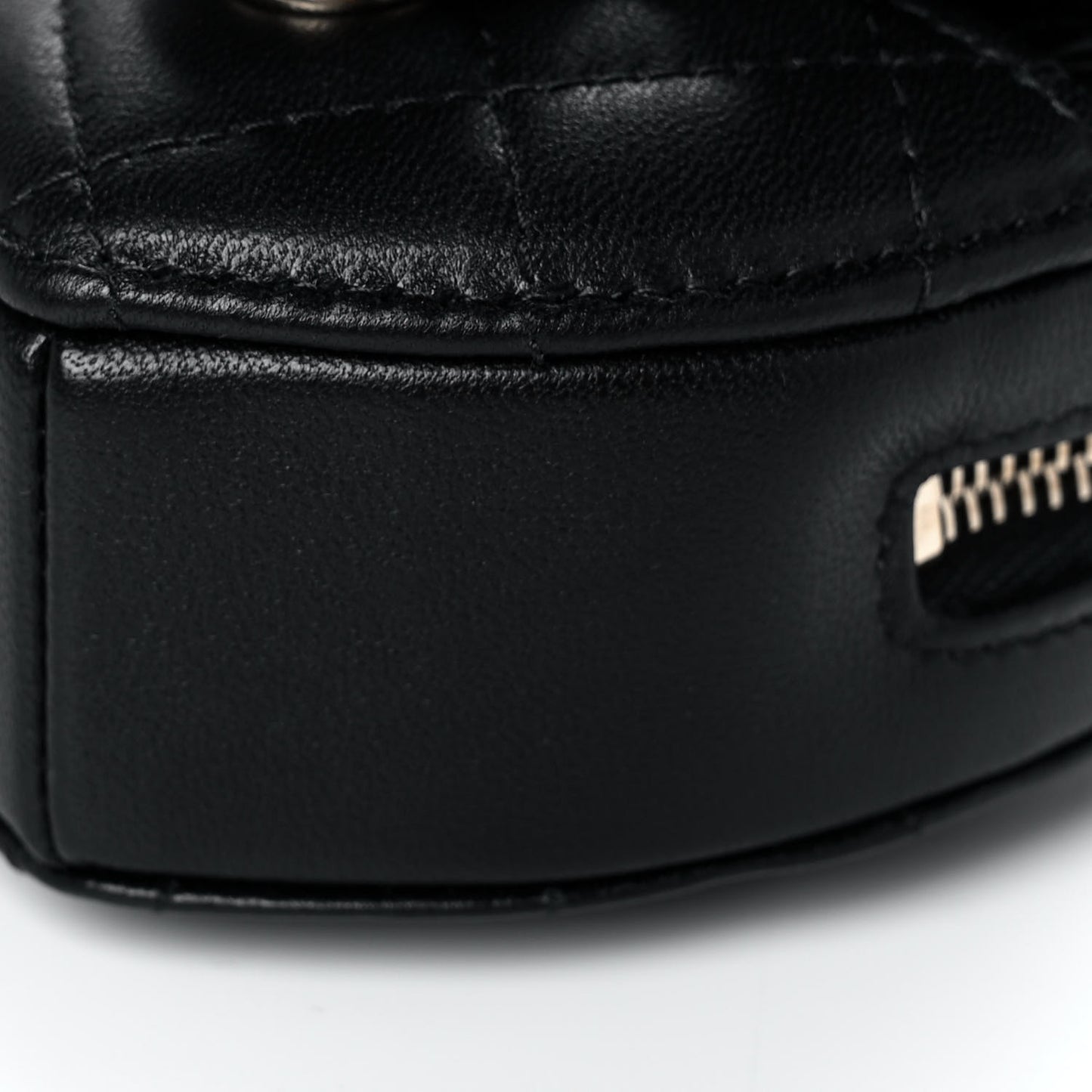 Lambskin Quilted CC In Love Heart Coin Purse With Chain Black