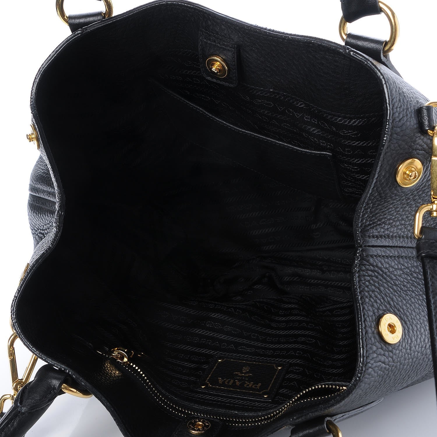 Prada Vitello Daino Tote Nero Black 6 of 9
