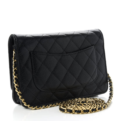 Chanel Caviar Quilted Wallet On Chain WOC Black 3 of 12