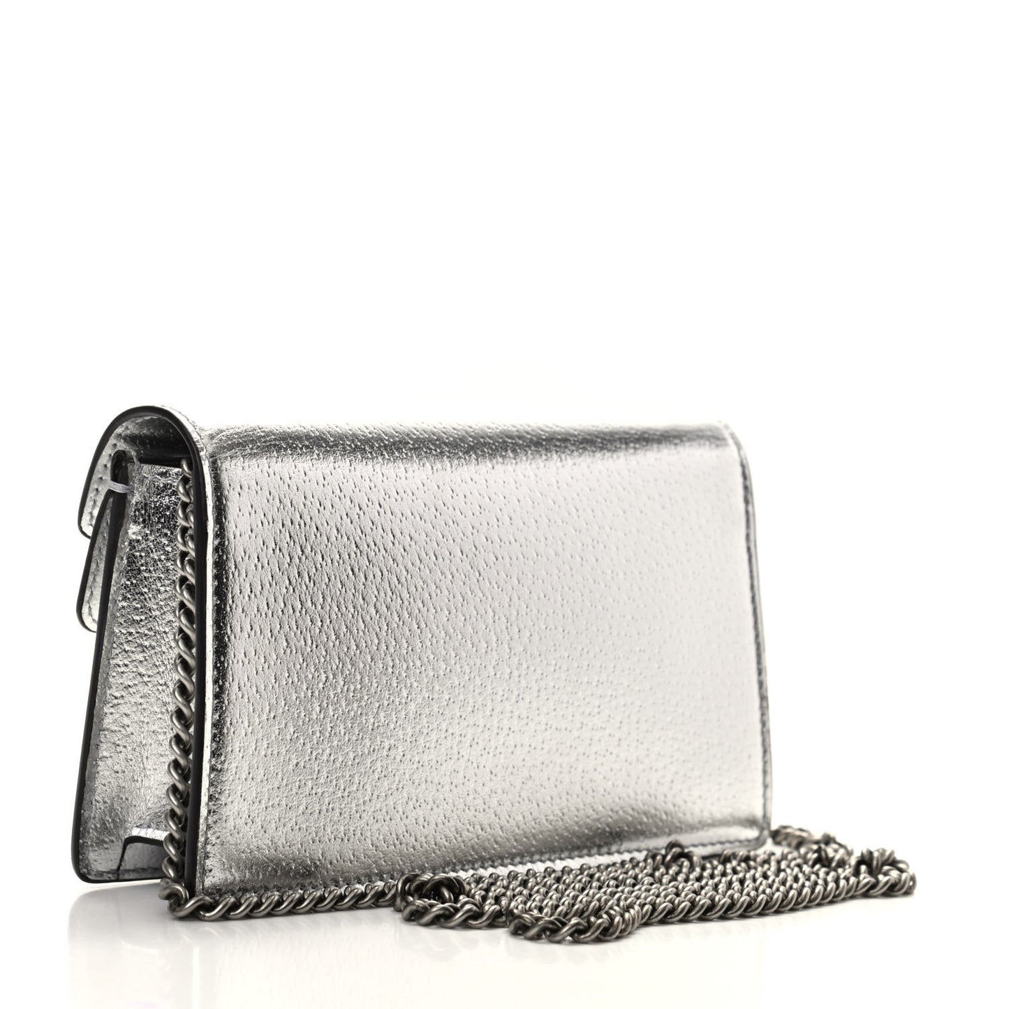 Metallic Calfskin Super Mini Dionysus Shoulder Bag Silver