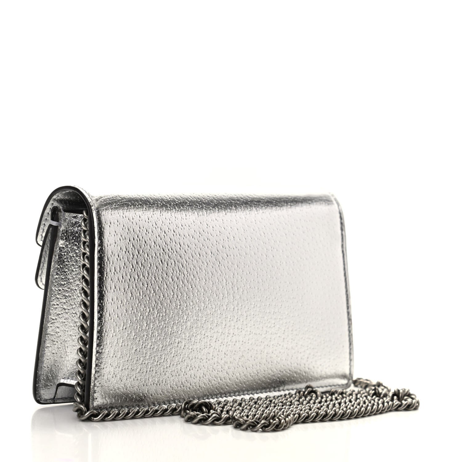 Gucci Metallic Calfskin Super Mini Dionysus Shoulder Bag Silver 3 of 8