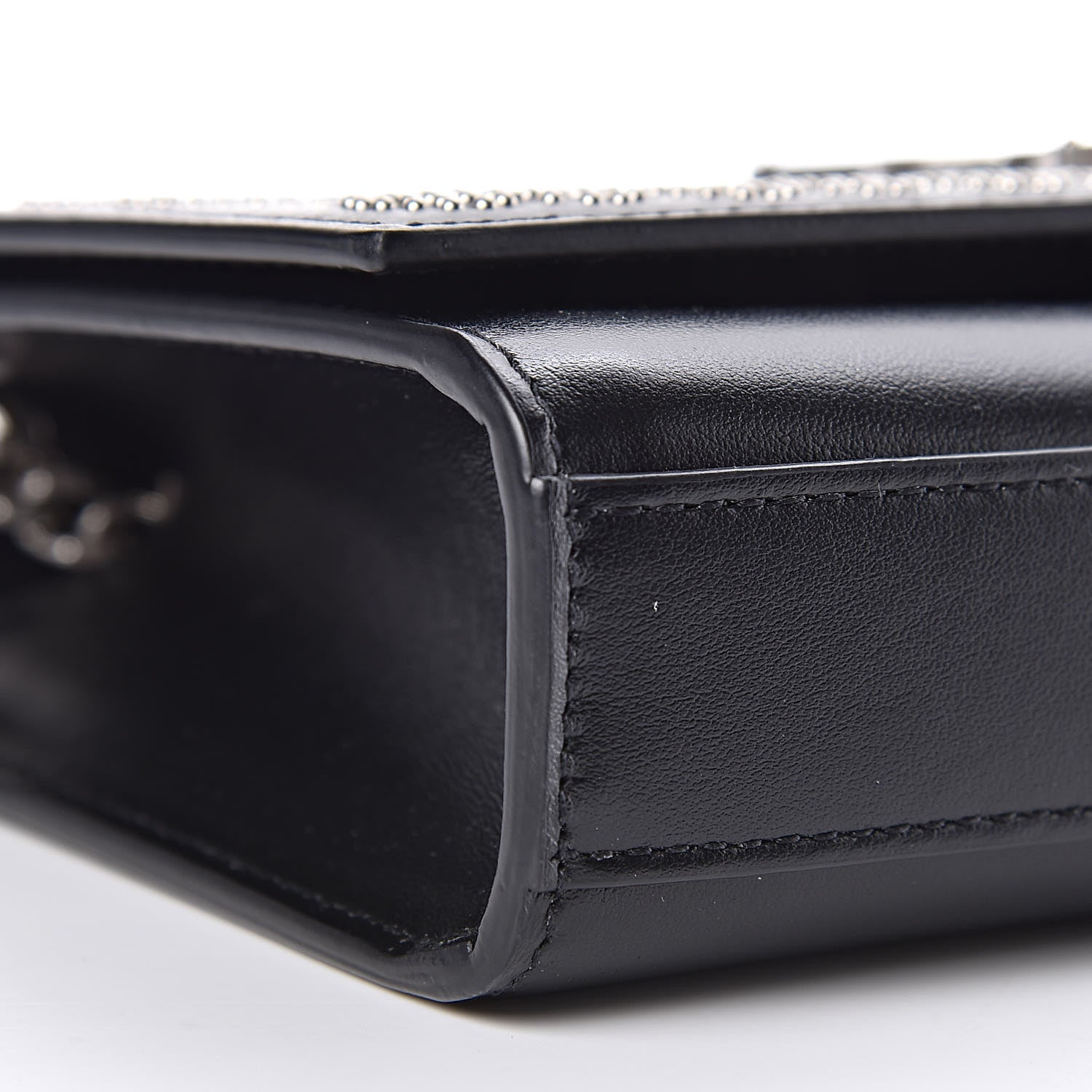 Saint Laurent Smooth Calfskin Heart Studded Small Monogram Kate Satchel Black 8 of 9