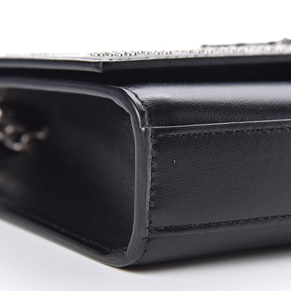 Saint Laurent Smooth Calfskin Heart Studded Small Monogram Kate Satchel Black 8 of 9