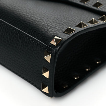 Valentino Garavani Pebbled Calfskin Medium Rockstud Flip Lock Crossbody Bag Black 8 of 8