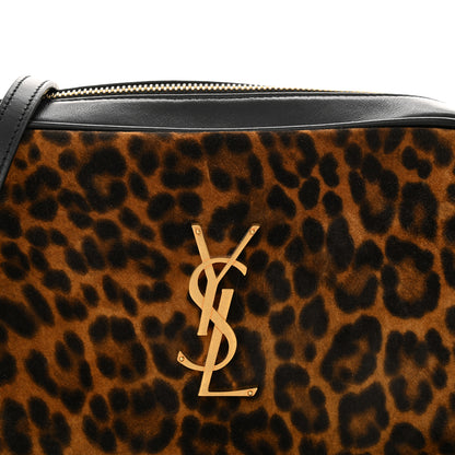 Saint Laurent Calfskin Leopard Print Monogram Lou Camera Bag Black 8 of 11