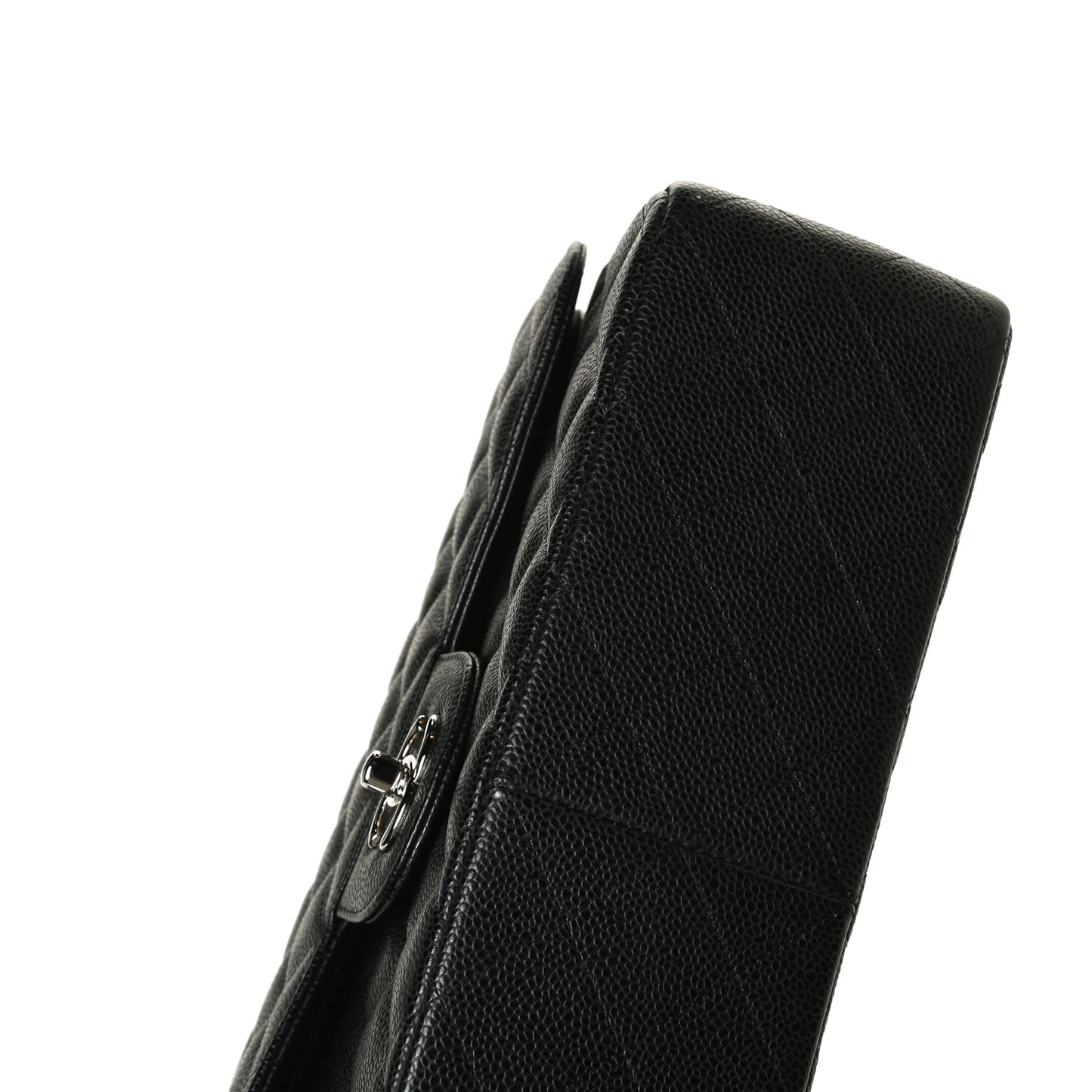 Caviar Quilted Jumbo Double Flap Black
