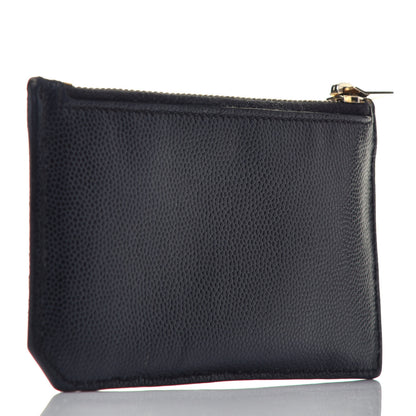 Saint Laurent Grained Calfskin 5 Fragments Zip Pouch Card Holder Black 3 of 5