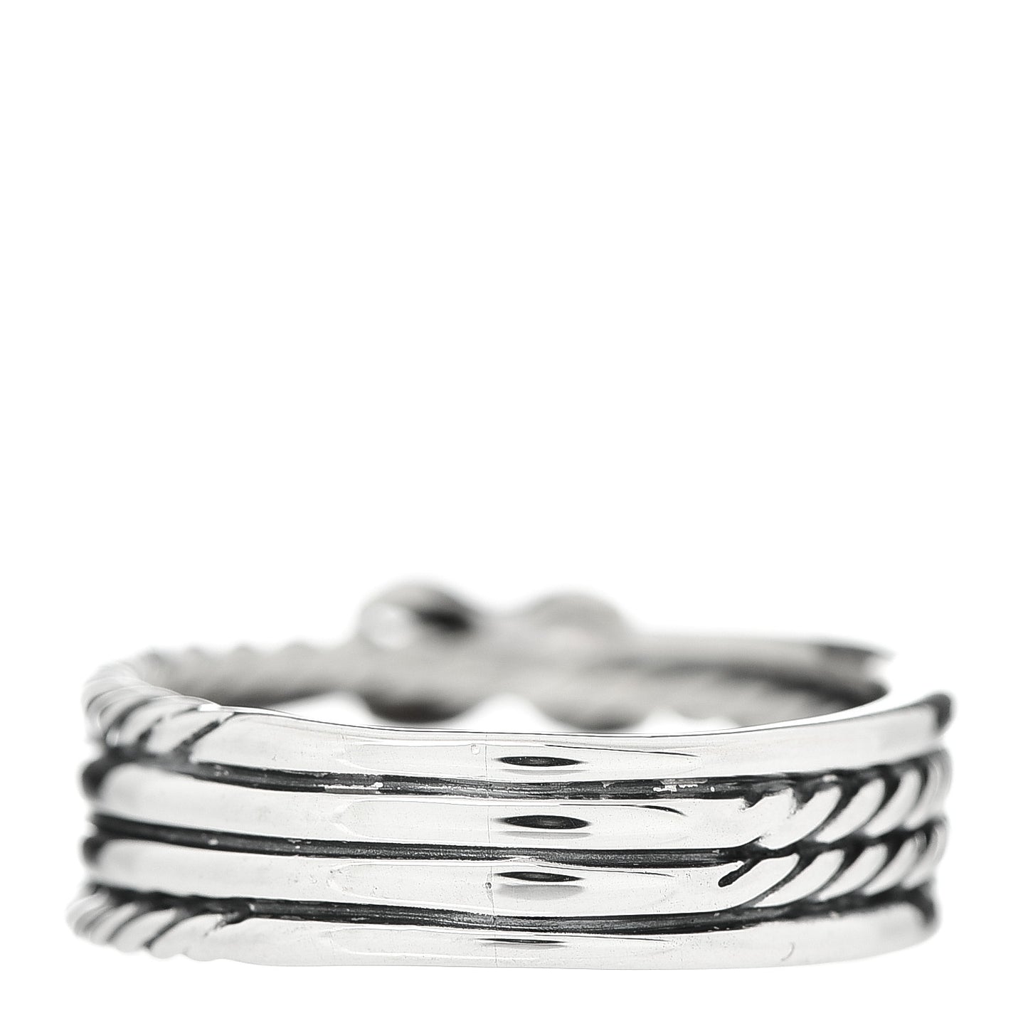 Sterling Silver Diamond X Crossover Ring 54 7