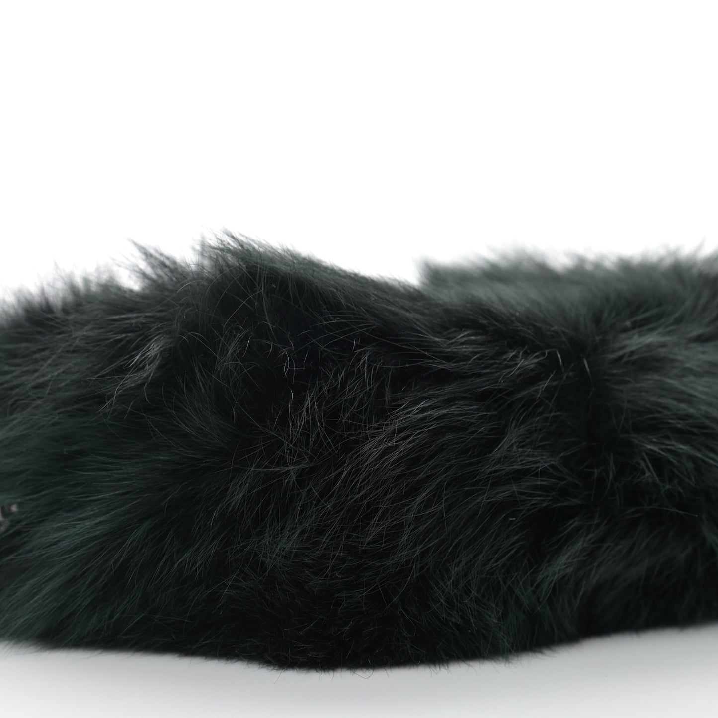 Fox Fur Lambskin Pochette Chaine Renard Vert Fonce
