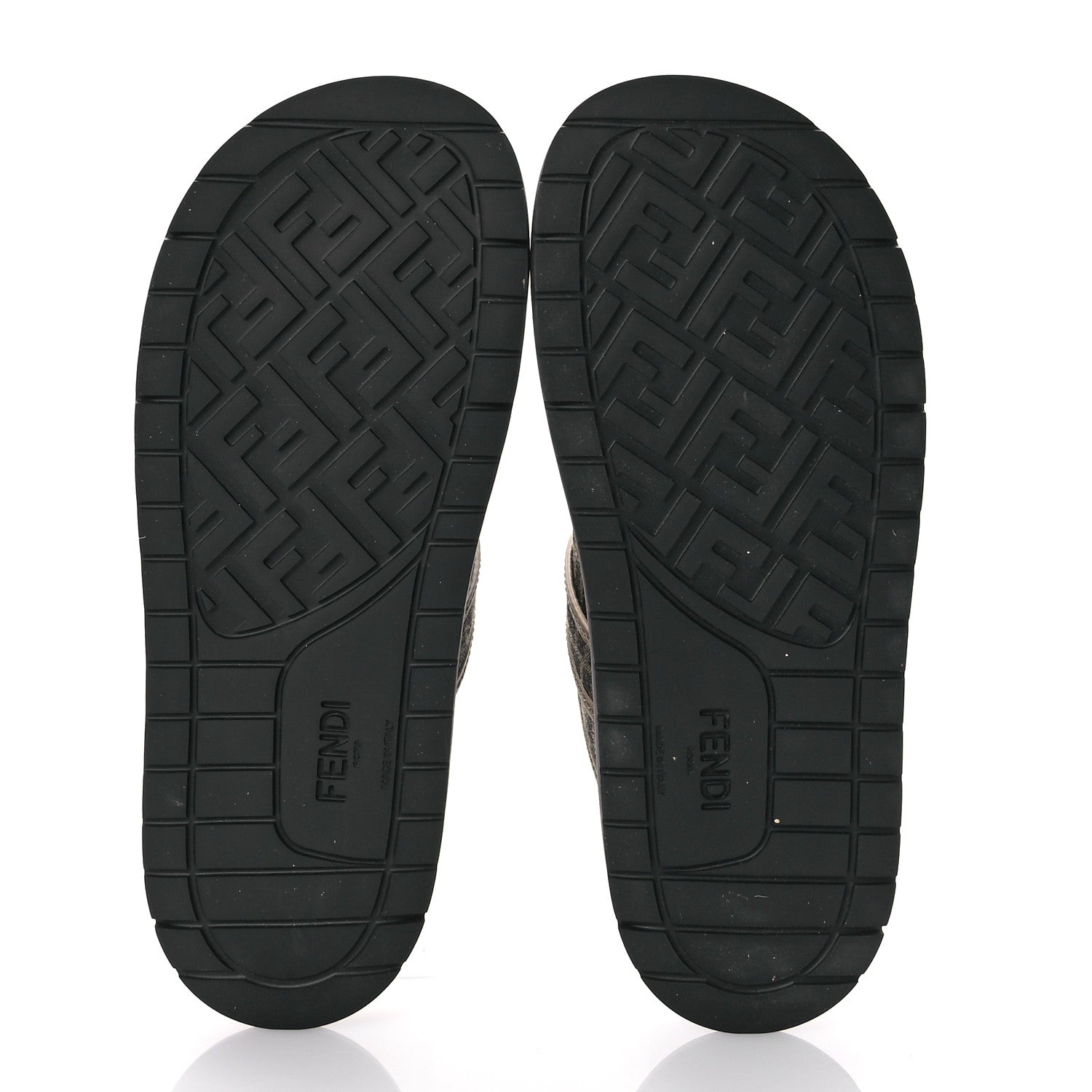 Fendi Fabric Jacquard FF 1974 Nappa Mens Sabot Mules 11 Tobacco Black Sand 5 of 8