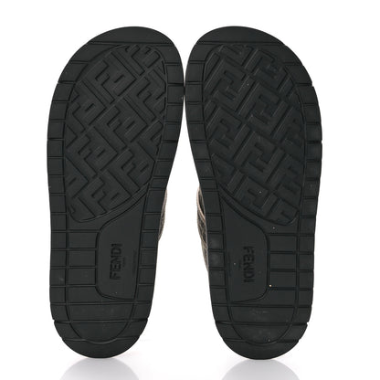 Fendi Fabric Jacquard FF 1974 Nappa Mens Sabot Mules 11 Tobacco Black Sand 5 of 8