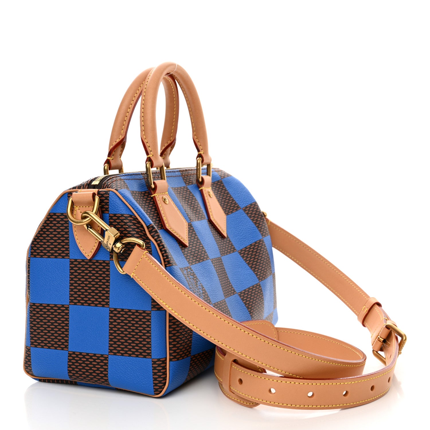Louis Vuitton Damier Pop Speedy Bandouliere 25 Blue 3 of 9