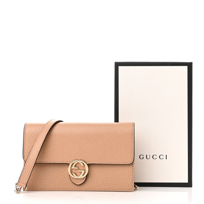 Gucci Dollar Calfskin Interlocking G Chain Wallet Camelia 10 of 10