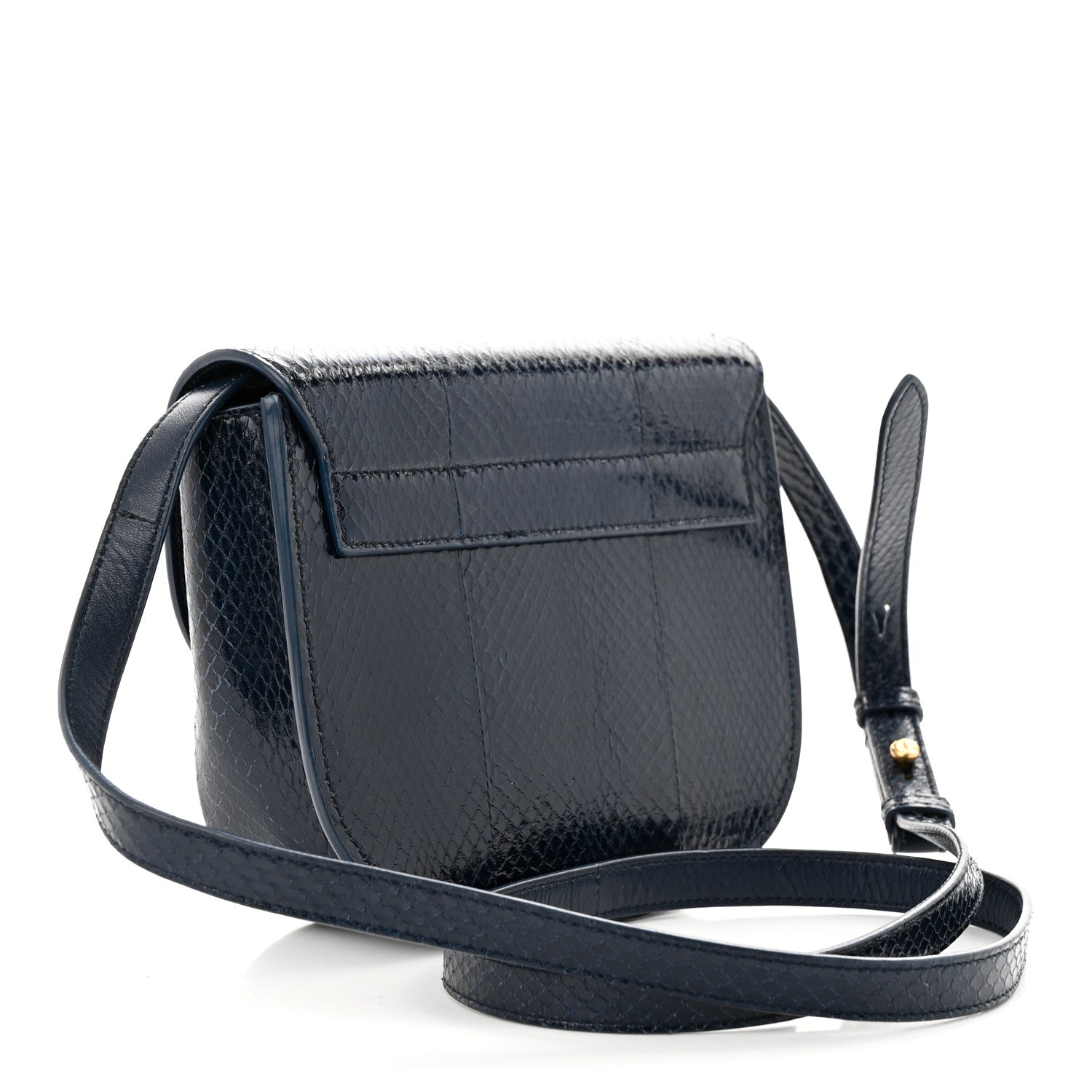 Saint Laurent Snakeskin Small Kaia Satchel Navy 3 of 11