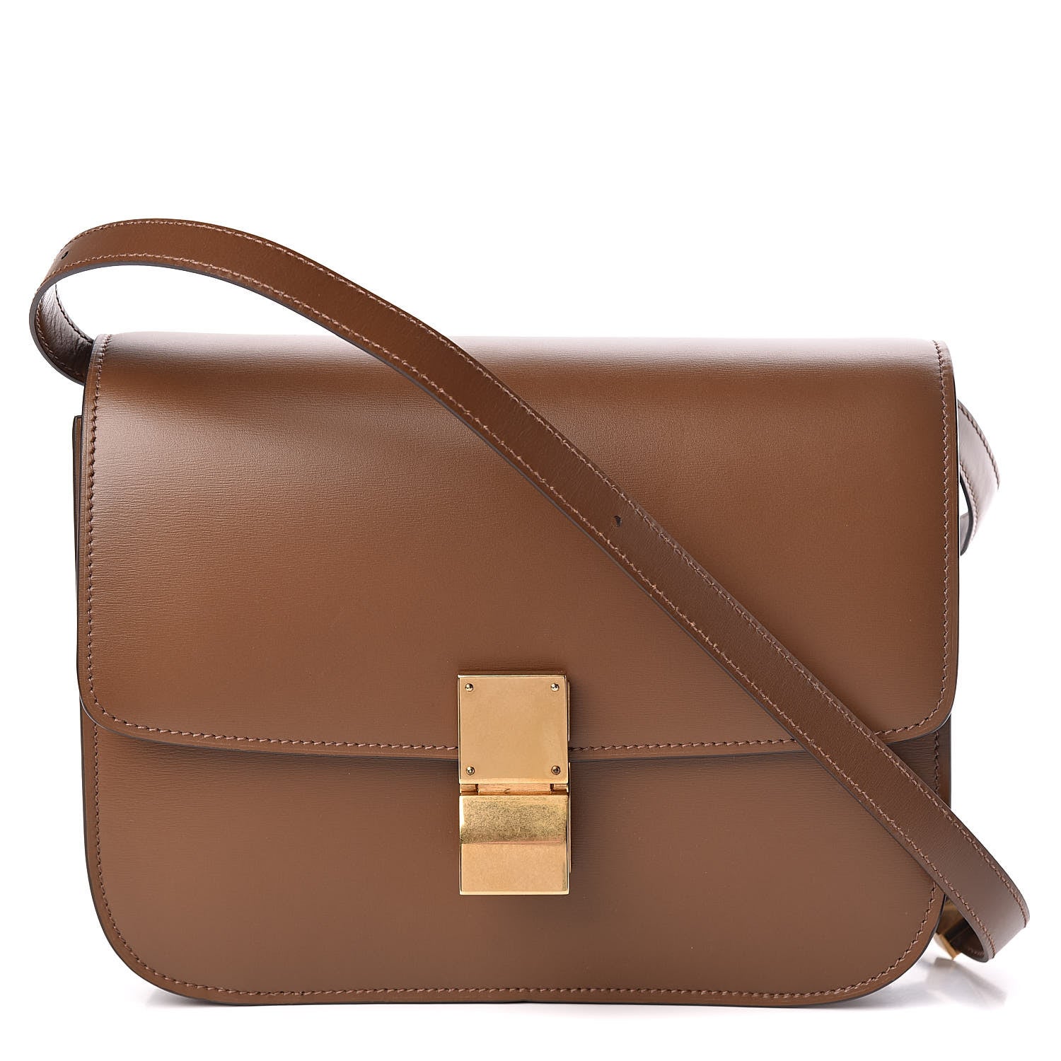 Celine Box Calfskin Medium Classic Box Flap Bag Camel 1 of 11
