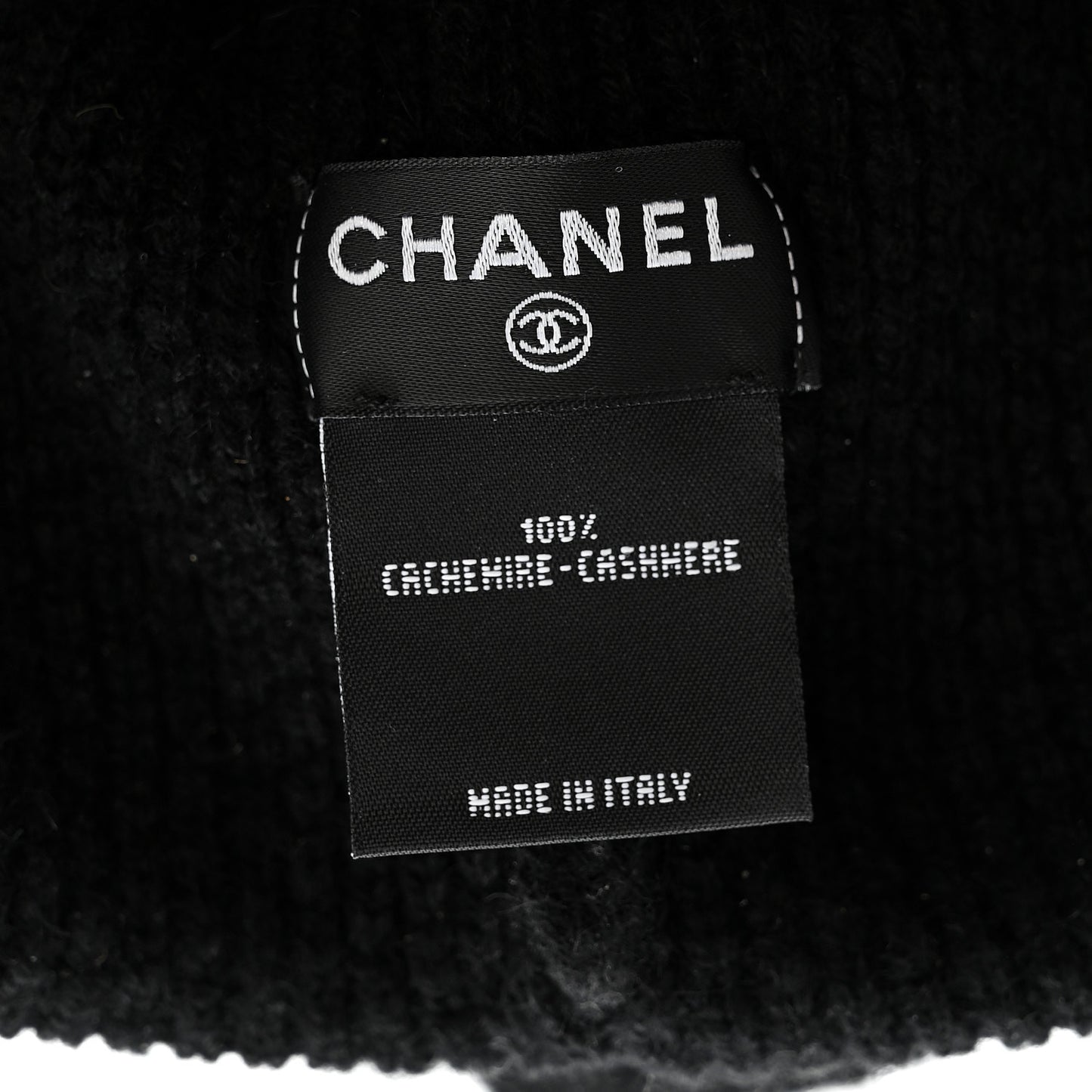 Cashmere CC Logo Beanie Hat Black Black