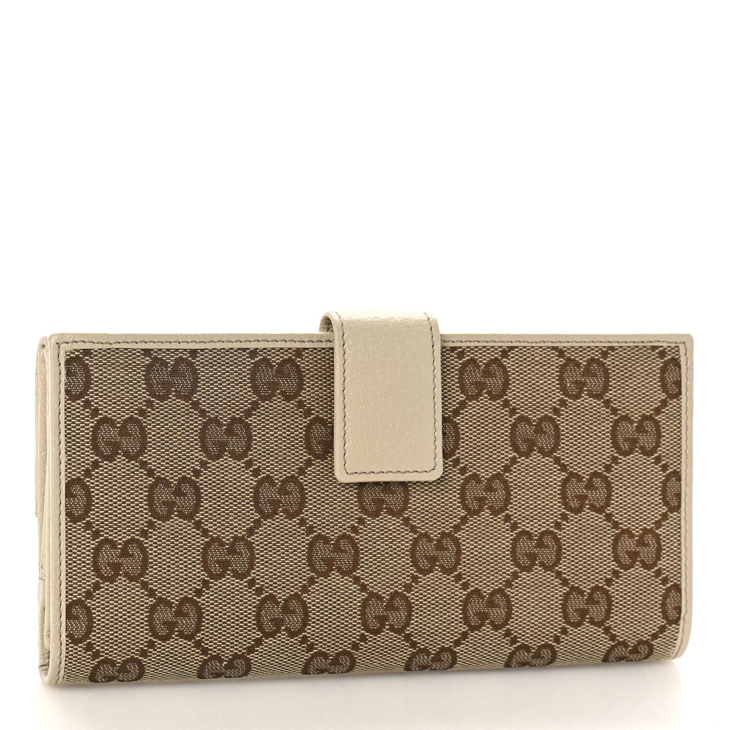 Monogram Metal Bar Continental Flap Wallet Off White