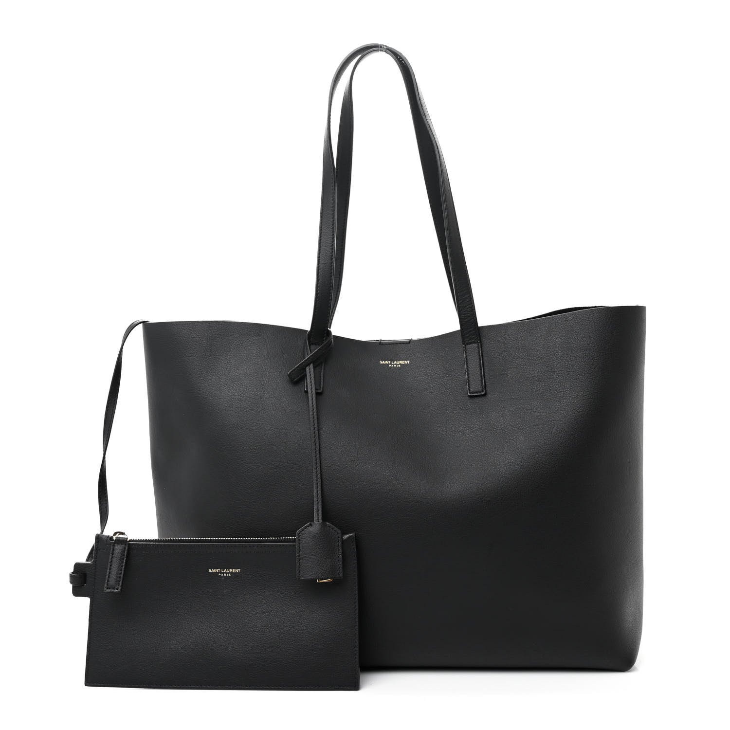 Saint Laurent Calfskin Large Shopping Tote Black 2 of 13