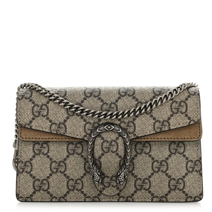 Gucci GG Supreme Monogram Super Mini Dionysus Shoulder Bag Taupe 1 of 9