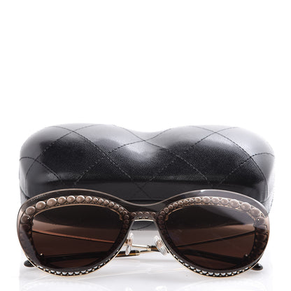 Chanel Acetate Metal Pearl Butterfly Sunglasses 4236-H Brown 9 of 9