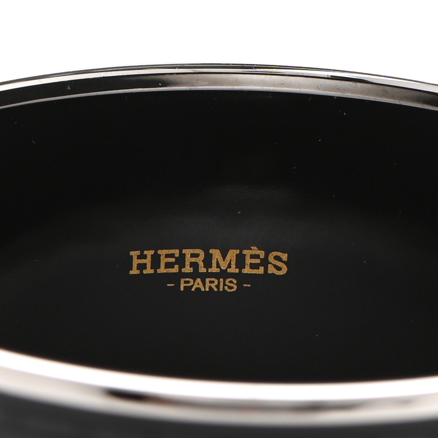 Hermes Enamel Printed Sellier Extra Wide Bracelet 65 Black 4 of 5
