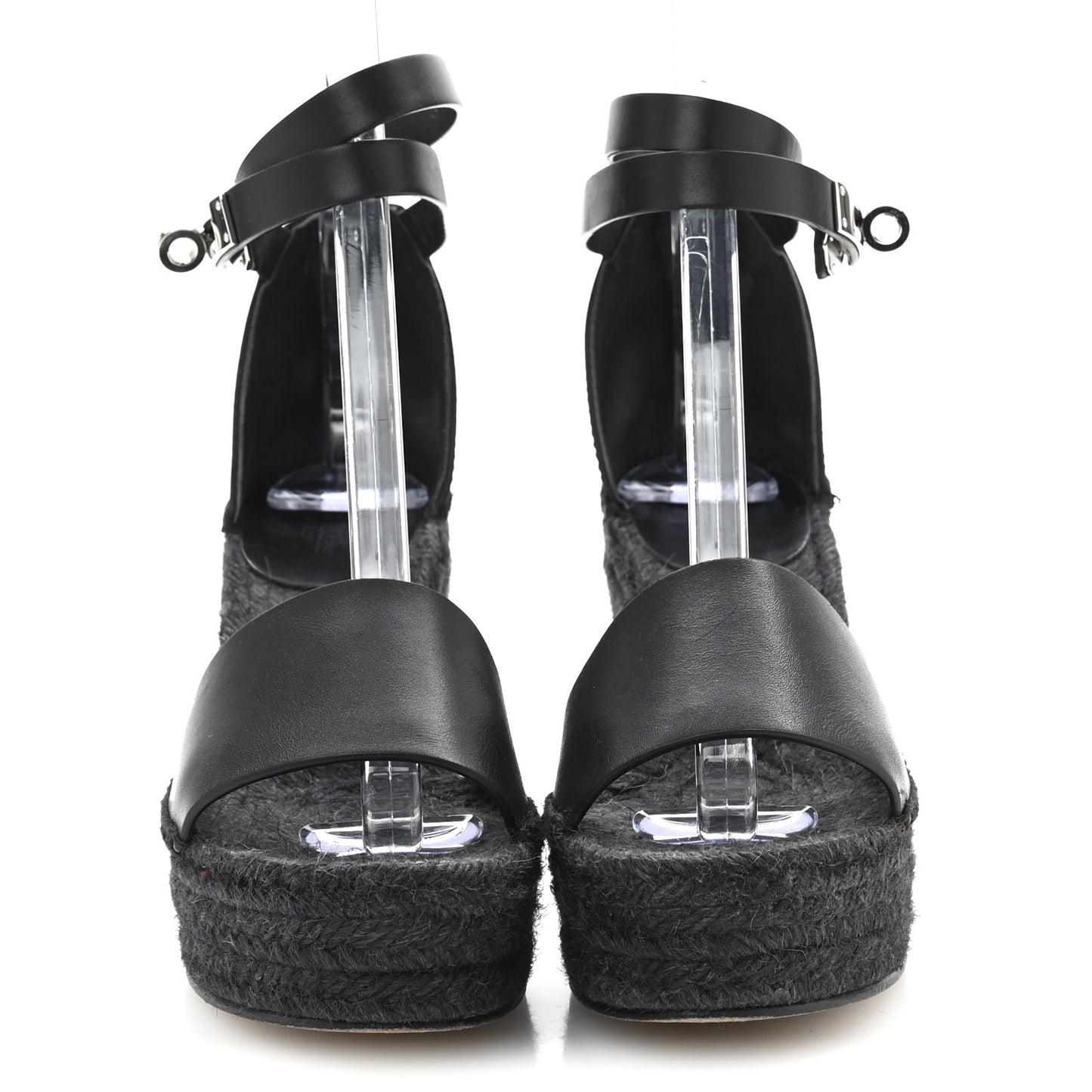 Calfskin Tipoli Espadrille Wedges 38 Black