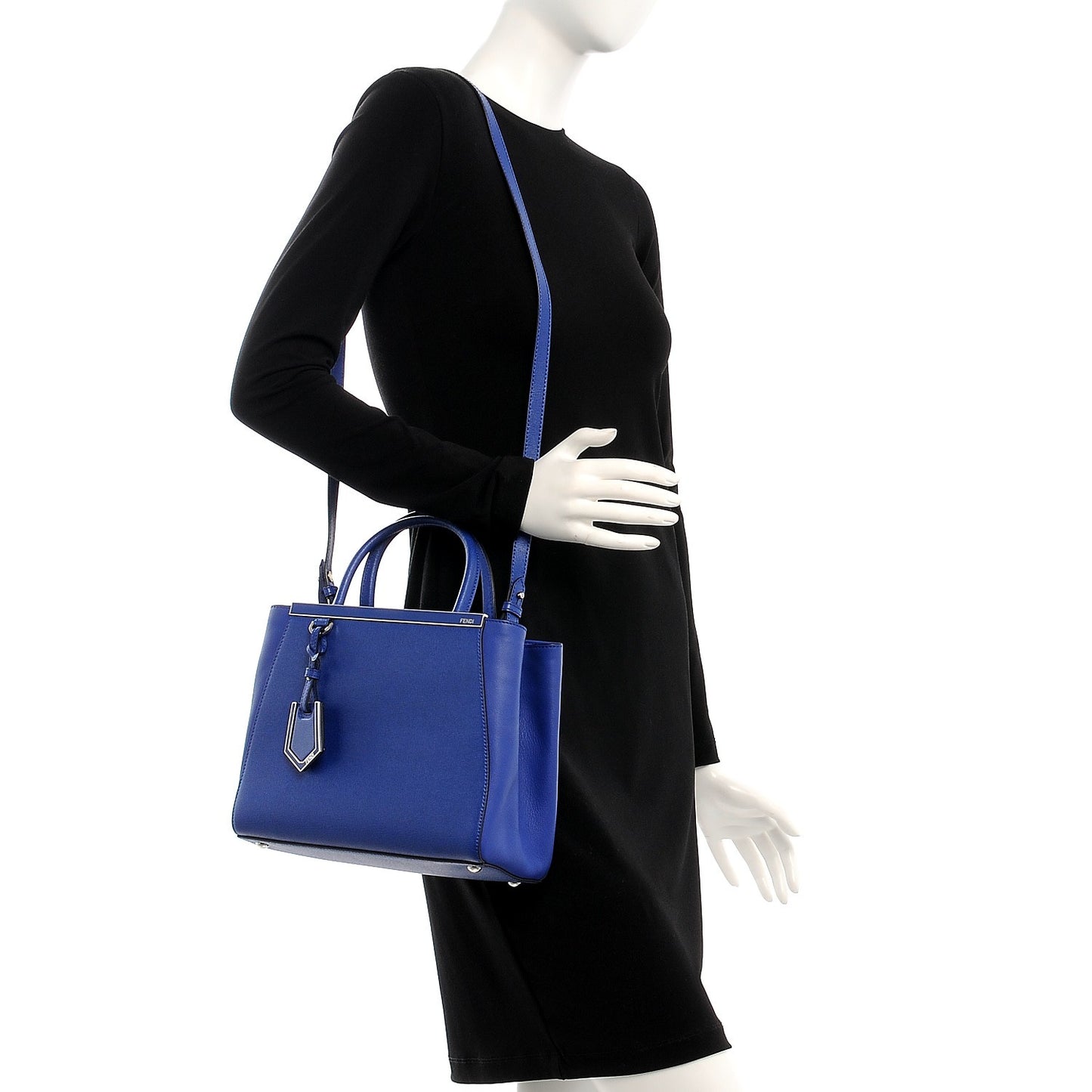 Vitello Elite Petite 2Jours Tote Blue Neon
