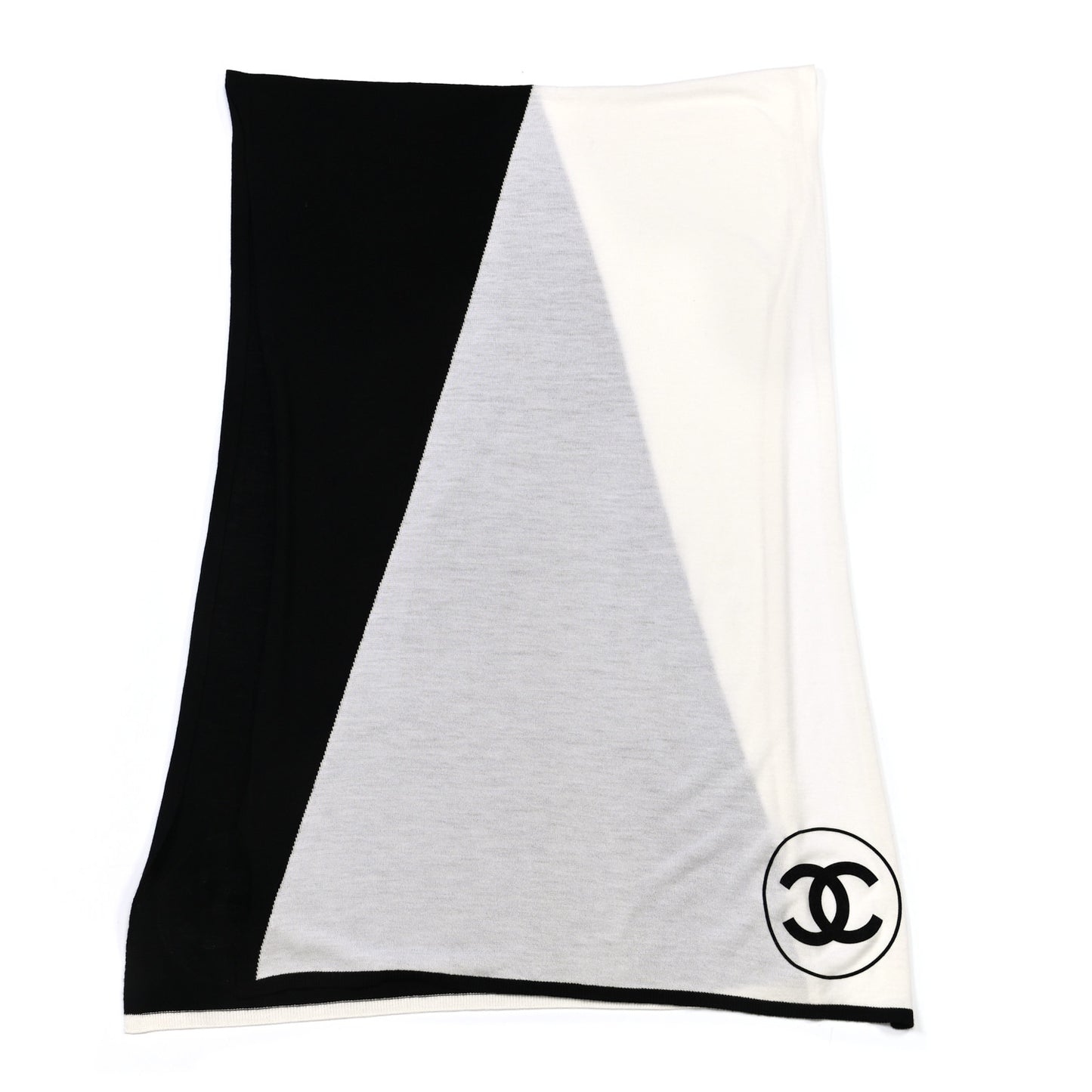 Wool CC Logo Stole Black